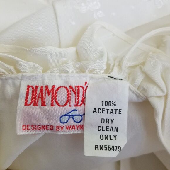 Vtg NWT 70s Tiered Ruffled Lace Short Maxi Dress Victorian Cream Diamonds Run 5 - Picture 9 of 10